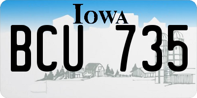 IA license plate BCU735