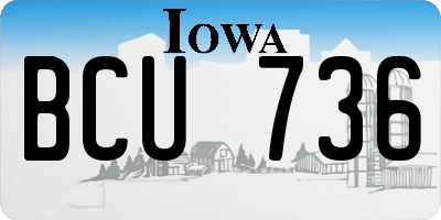 IA license plate BCU736