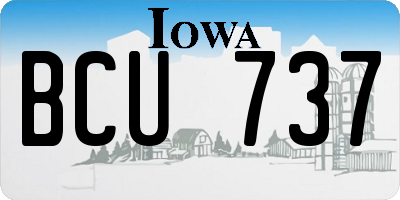 IA license plate BCU737