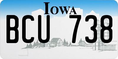 IA license plate BCU738