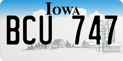 IA license plate BCU747