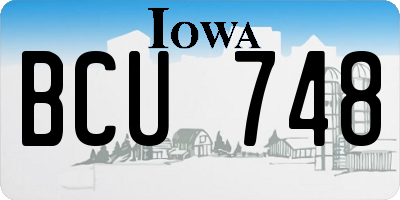 IA license plate BCU748