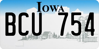 IA license plate BCU754