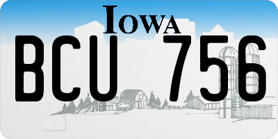 IA license plate BCU756