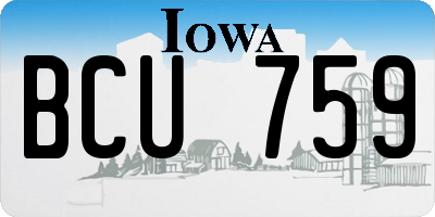 IA license plate BCU759