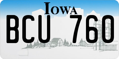 IA license plate BCU760