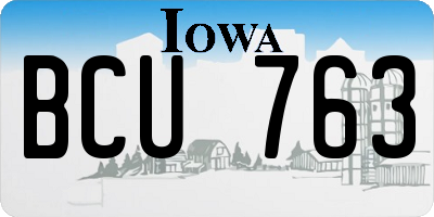 IA license plate BCU763