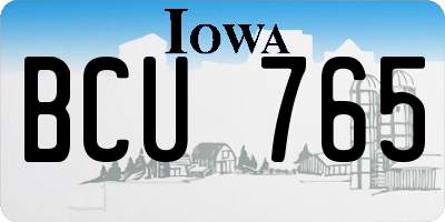 IA license plate BCU765