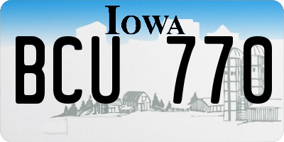 IA license plate BCU770