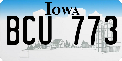 IA license plate BCU773