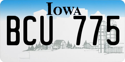 IA license plate BCU775