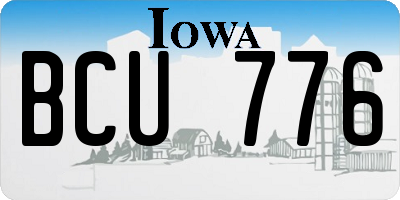 IA license plate BCU776