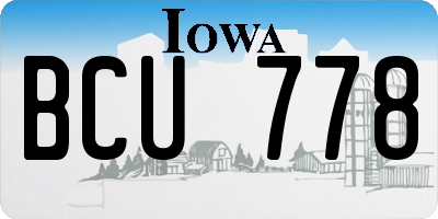 IA license plate BCU778