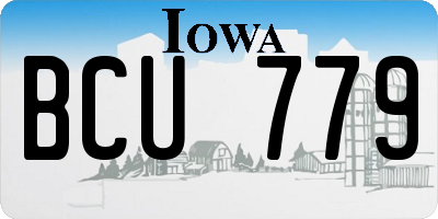IA license plate BCU779