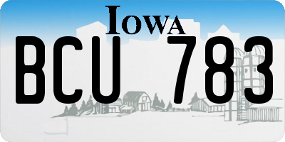 IA license plate BCU783