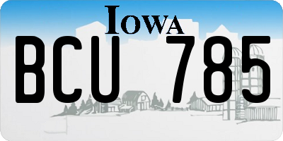 IA license plate BCU785