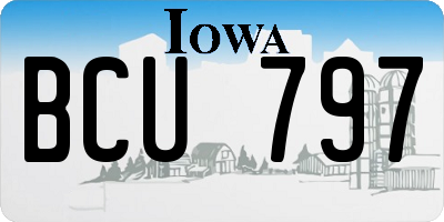 IA license plate BCU797