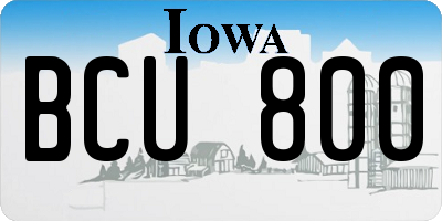 IA license plate BCU800