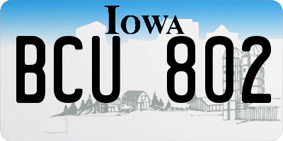 IA license plate BCU802