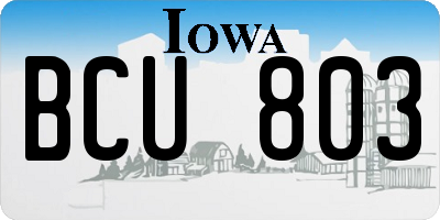 IA license plate BCU803