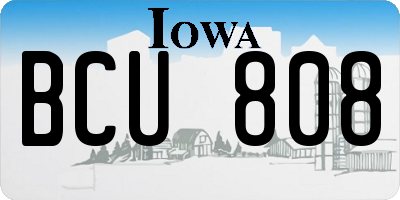 IA license plate BCU808