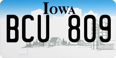 IA license plate BCU809
