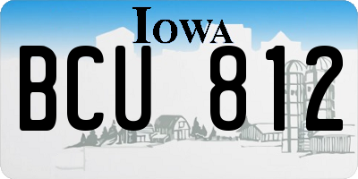 IA license plate BCU812