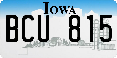 IA license plate BCU815
