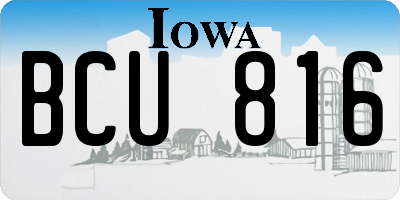IA license plate BCU816