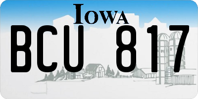 IA license plate BCU817
