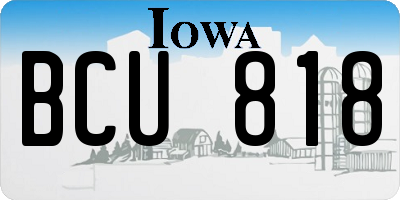 IA license plate BCU818