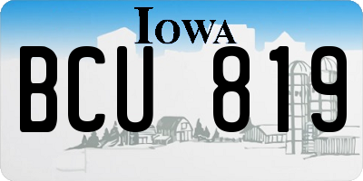 IA license plate BCU819