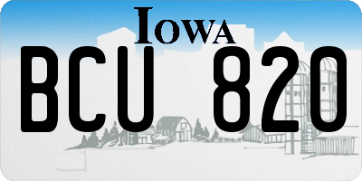 IA license plate BCU820