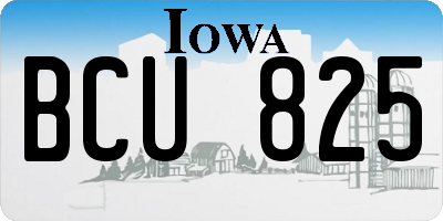 IA license plate BCU825