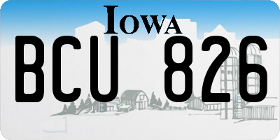 IA license plate BCU826