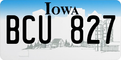 IA license plate BCU827