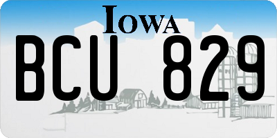 IA license plate BCU829