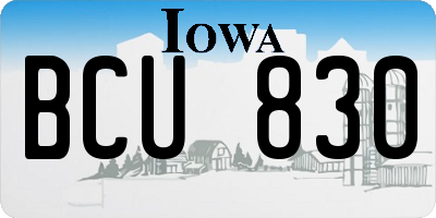 IA license plate BCU830