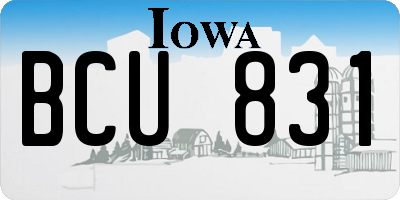 IA license plate BCU831