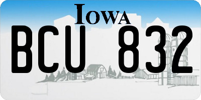 IA license plate BCU832