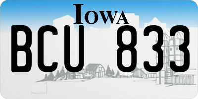IA license plate BCU833