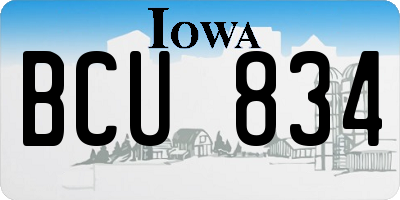 IA license plate BCU834