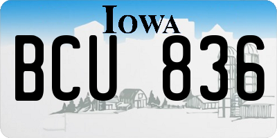 IA license plate BCU836
