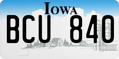 IA license plate BCU840