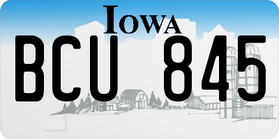 IA license plate BCU845