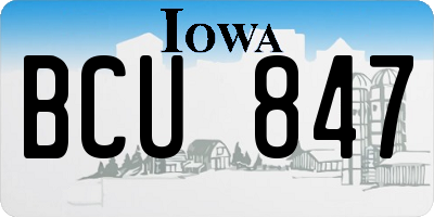 IA license plate BCU847