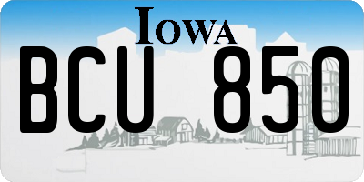 IA license plate BCU850