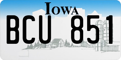 IA license plate BCU851