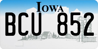 IA license plate BCU852