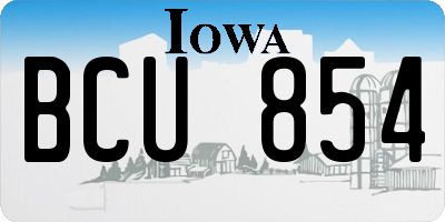 IA license plate BCU854